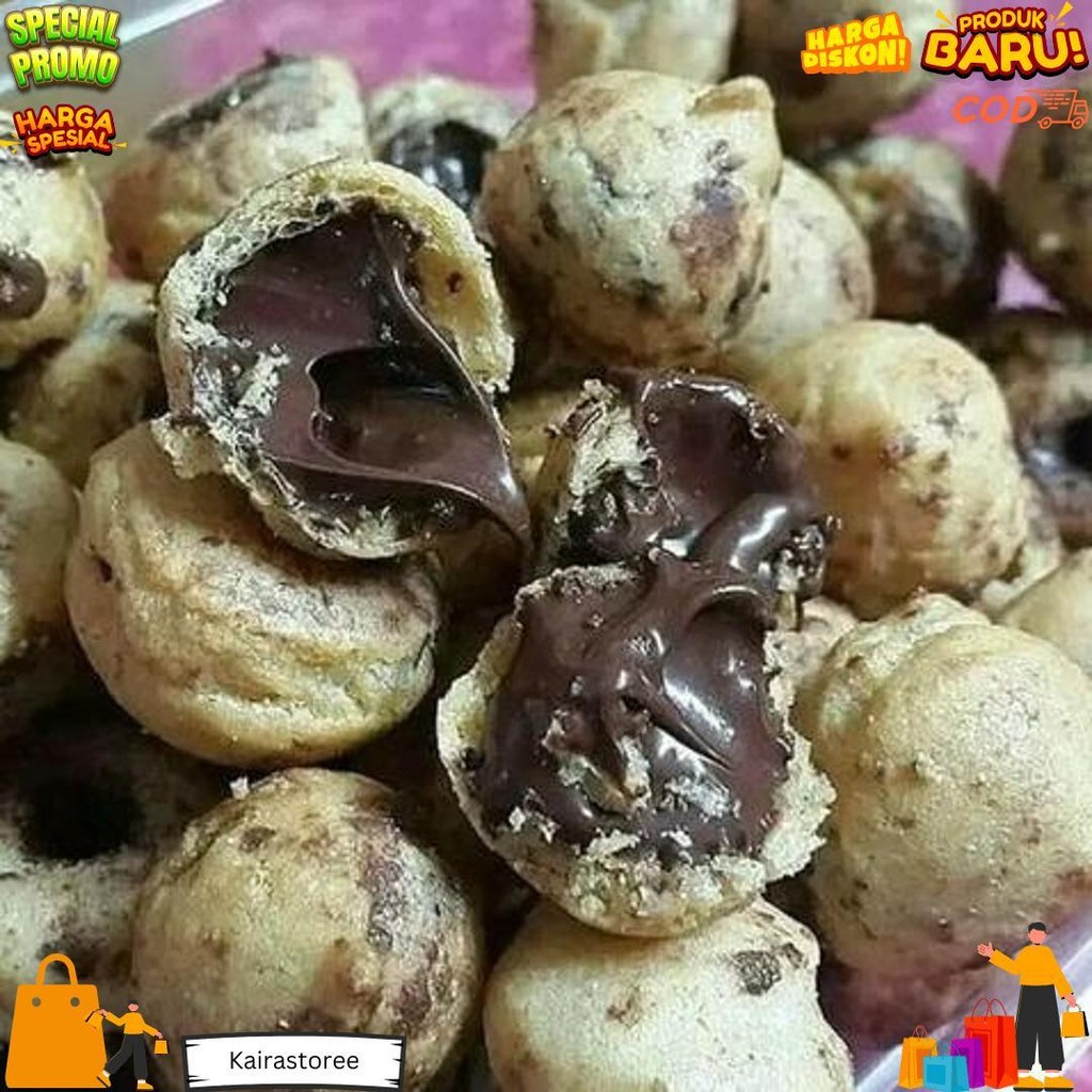 

1 Kg Sus Coklat Kue Soes Kering Isi Coklat Lumer Soes Coklat Nikmat Snack Kiloan Camilan Cemilan D Sale