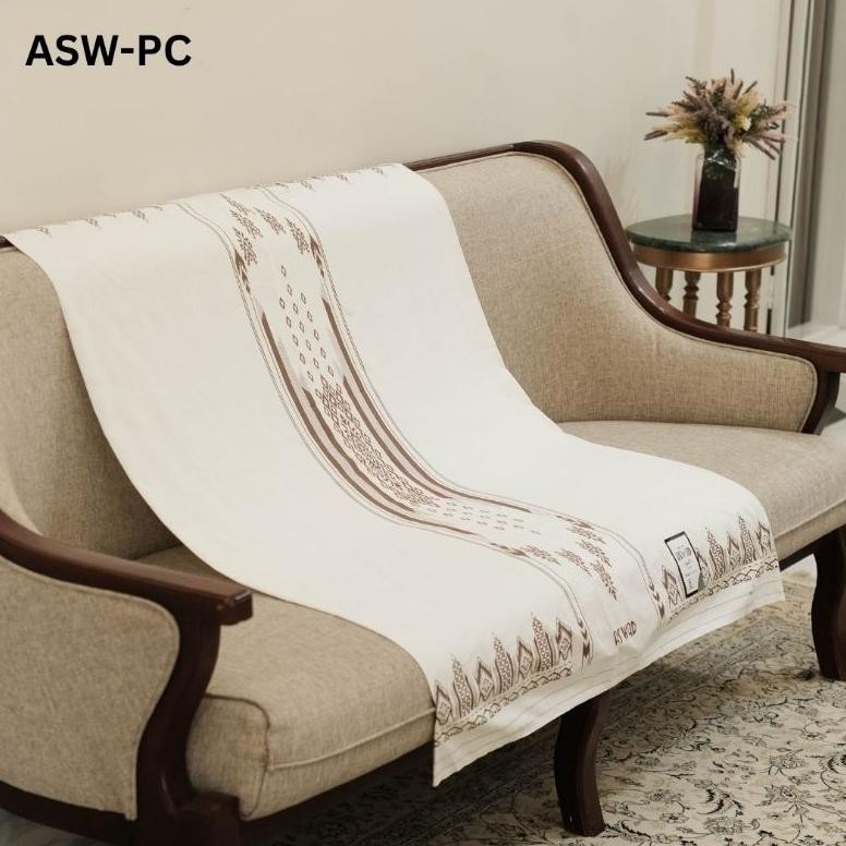 Sarung Aswad Dobby Black & White Premium | Sarung Tenun Dewasa Dobby Timbul Hitam Putih