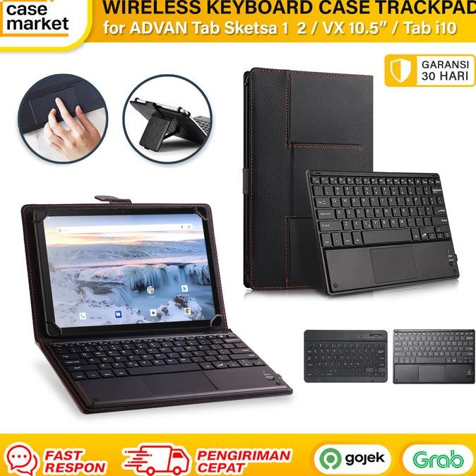 Terlaris Advan Tab Sketsa 1 2 VX 10.5 i10 Wireless Keyboard Case Stand Android SALE