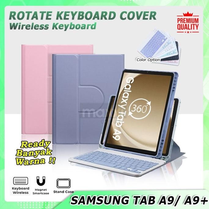 Terlaris Samsung Tab A9 8.7" Tablet 2023 Bluetooth Keyboard Keybord Case Rotary SALE