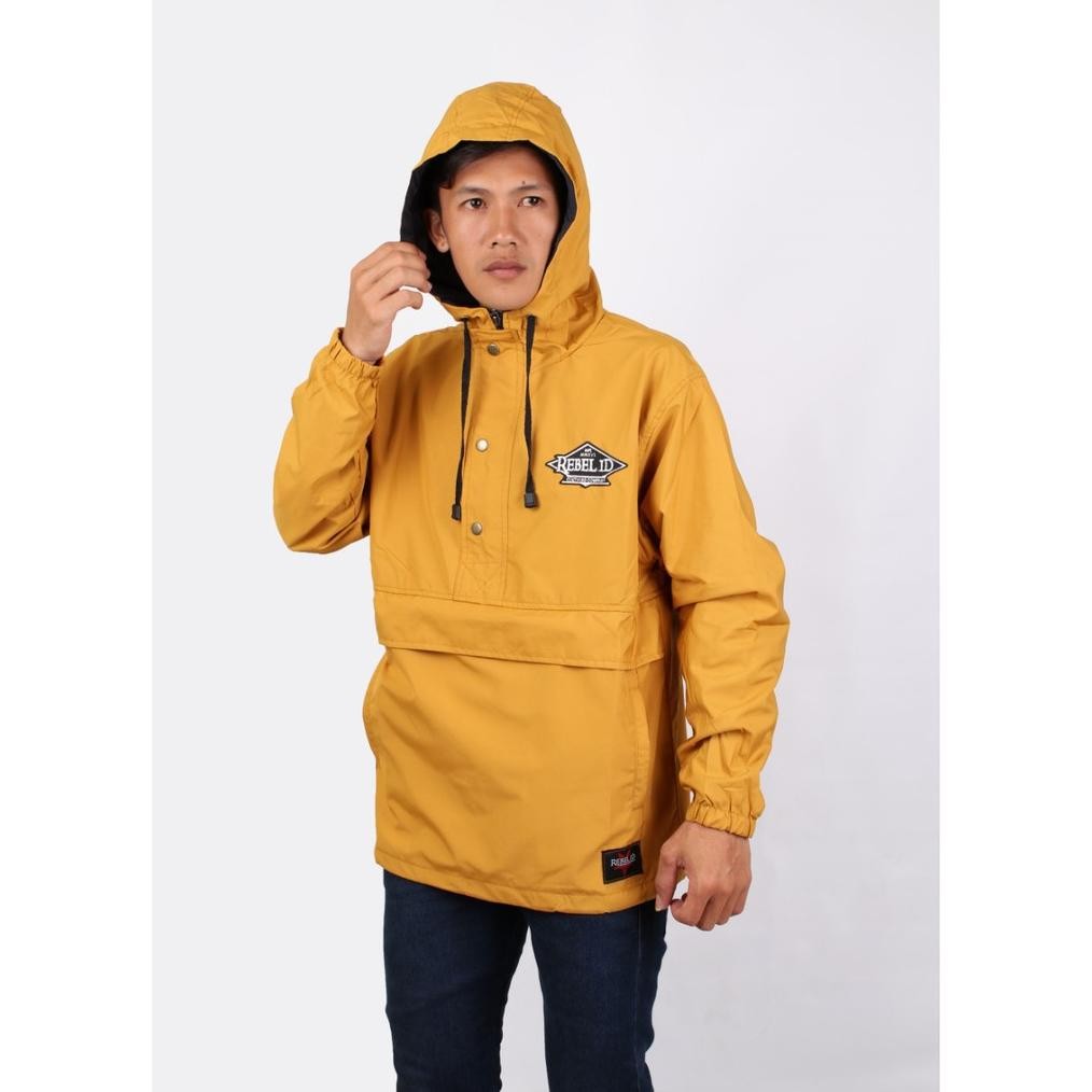 Grazzi Arrival Jaket Cagoule Pria Prau Polos Warna Kuning Jaket Parasut Kekinian