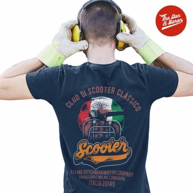 Kaos Retro Vintage Motor Scooter Vespa Club Milano Terlaris