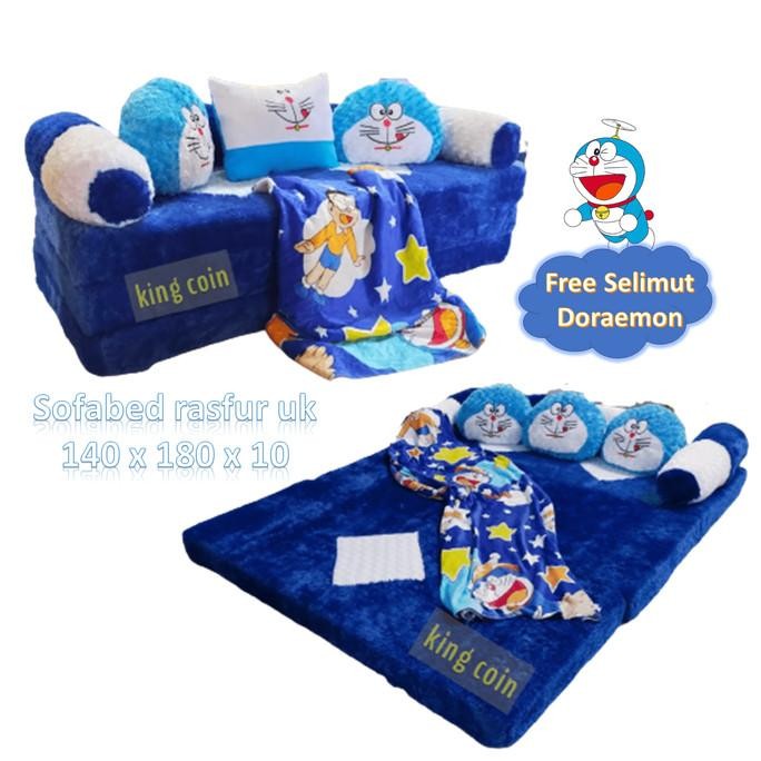Sofa Bed Bulu Rasfur Karakter Lucu Kasur Lipat Bahan Untuk Ruang Tamu
