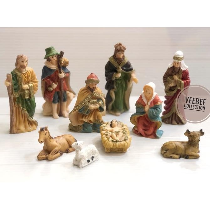 @#@#@#] Patung kelahiran yesus Fiber sedang/Diorama /patung yesus hiasan pohon