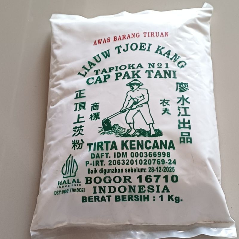 

LIAUW TJOEI KANG/ 1 KG - Tepung Tapioka CAP PAK TANI TIRTA KENCANA 1 KG