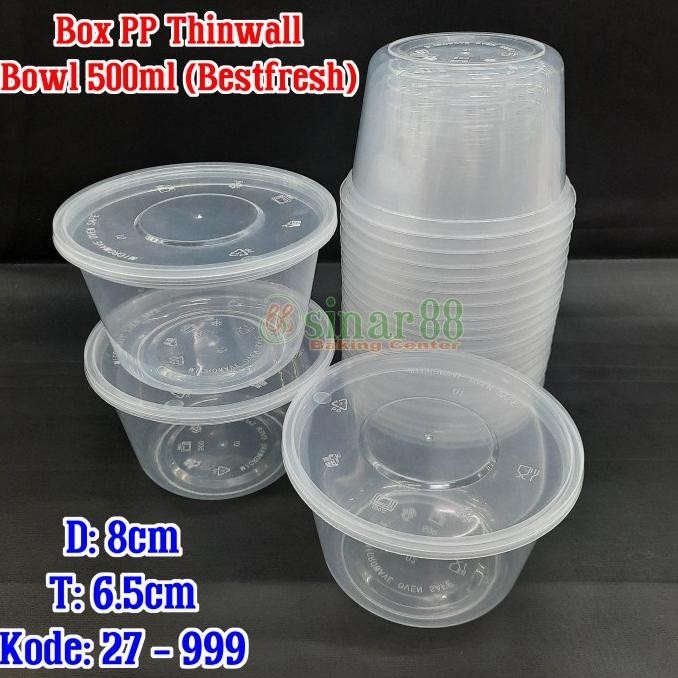 

*#*#*#] Box PP Bestfresh Thinwall Bowl 500ml per slop 25pcs