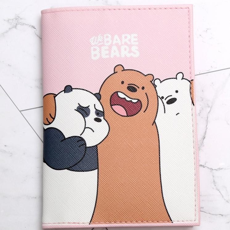 Cover Papor Dompet Paport Dan Dompet Artu Travel Perjalanan Cartoon Bear