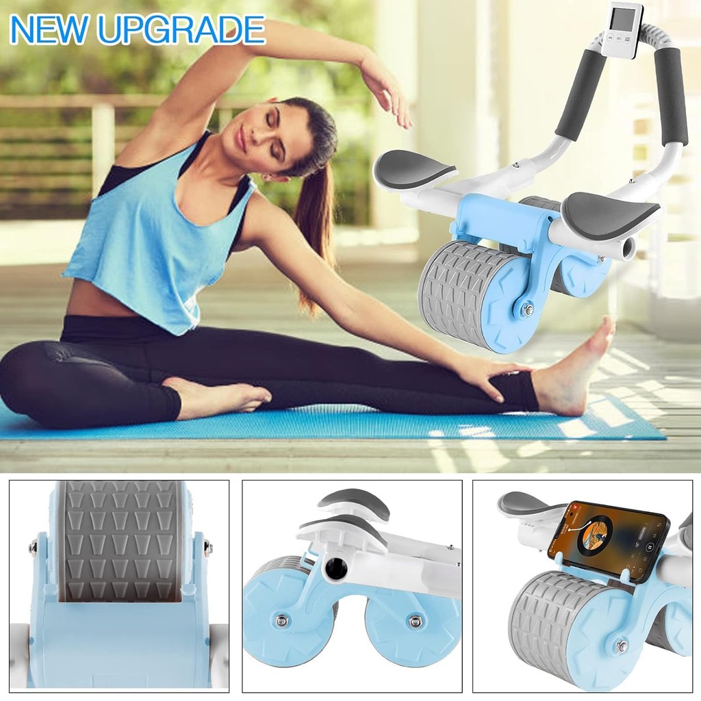 SD01 Wikoger Alat Fitness Ab Roller Abs Abdominal Wheel Automatic Rebound Dy-1066 By Pro