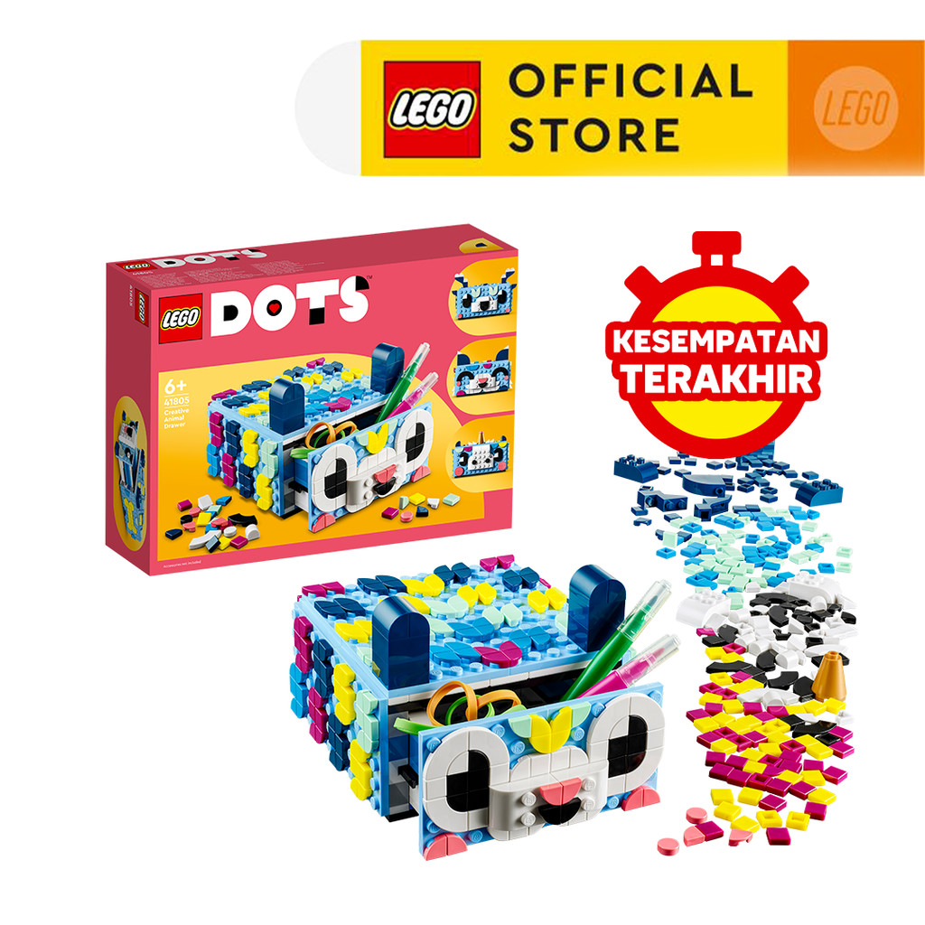 LEGO DOTS 41805 Creative Animal Drawer (643 Pieces), Building Block, Toys, Bricks