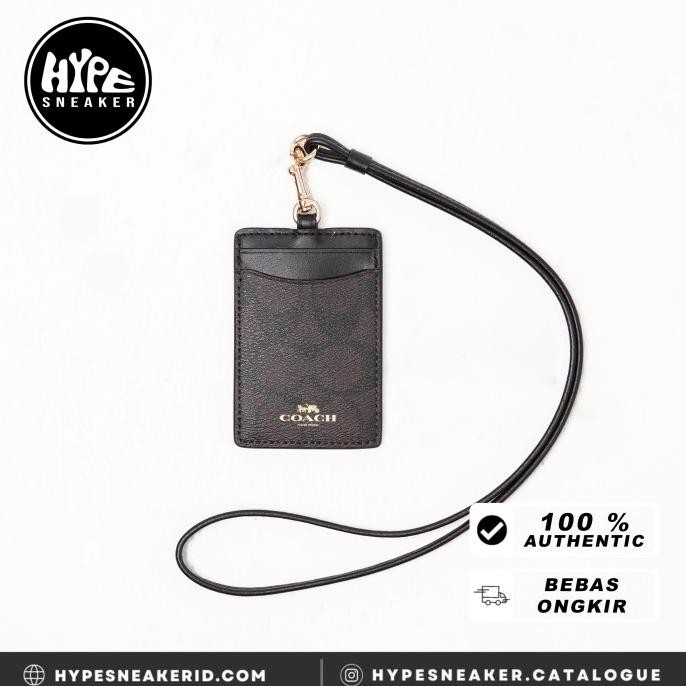

PROMO / COA MONOGRAM DARK BROWN LANYARD CARD HOLDER 100% ORIGINAL Non COD