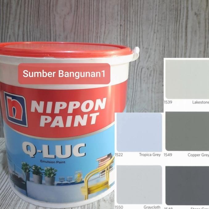 Cat tembok Qluc Abu - abu NIPPON PAINT 4.5kg dinding interior Q-LUC [terbaik]