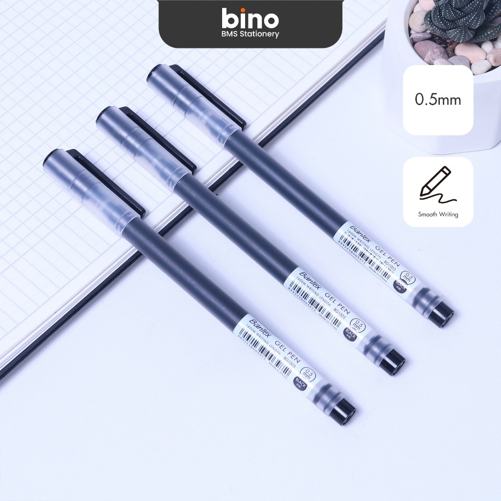 

[BMS Tangerang] Bantex Pulpen Pena / Gel Pen 0.5 mm Tinta 4X Lebih Banyak Isi Satu Set BG1014