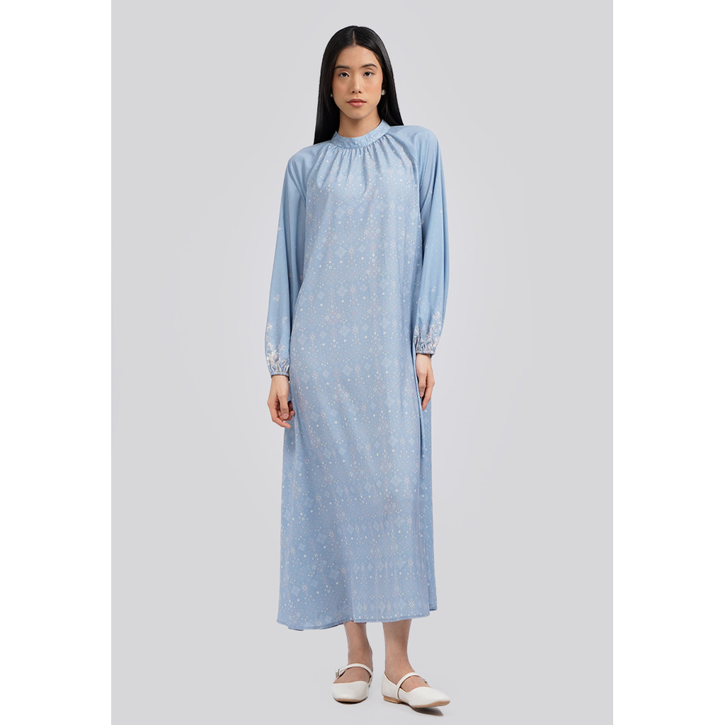 Executive Puffy Raglan Sleeve Printed Gamis Lt. Blue