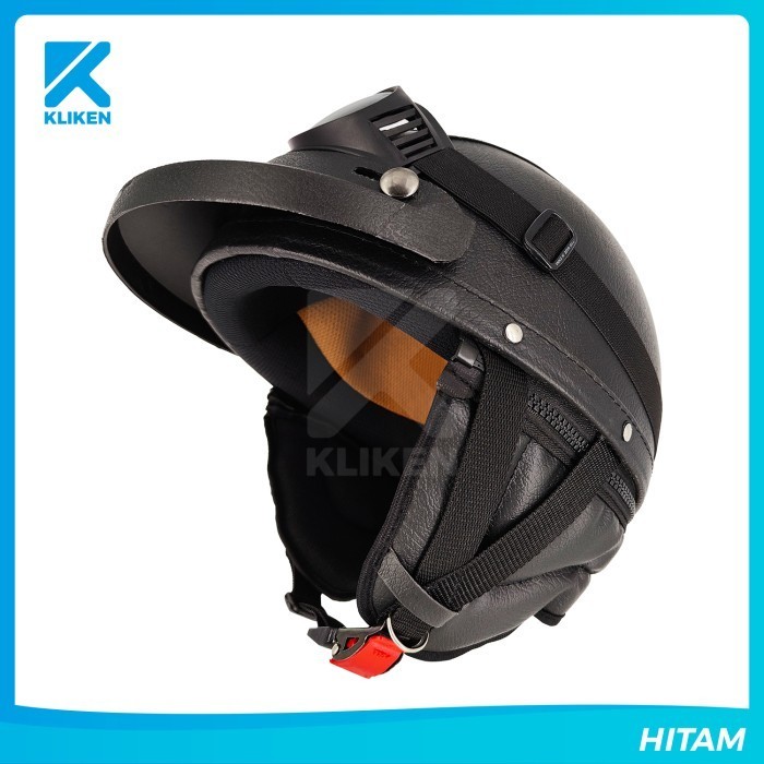 

STOK TERBATAS Helm Chips Kulit Club Dewasa Resleting Dengan Pet + Kacamata