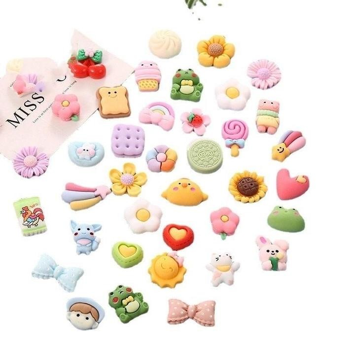 50Pcs Aksesoris Resin/Diy Aksesoris Resin/Resin Clay Karakter Grosir /Diy Cream Clay Resin Karakter