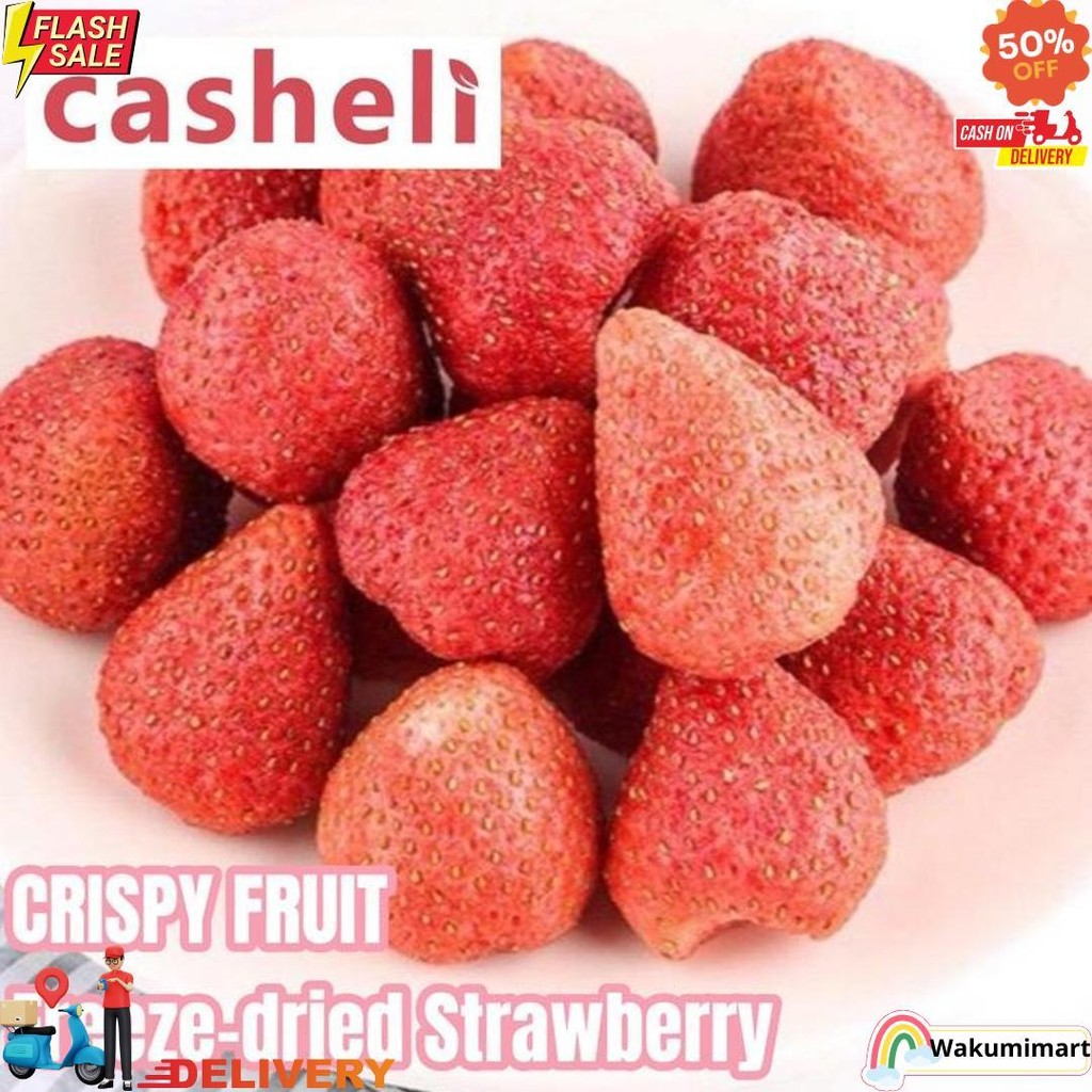 

Casheli Strawberry Kering Freeze Dried Utuh Premium Fresh Baru Crispy Original Sweet Taste D Promo 3.3