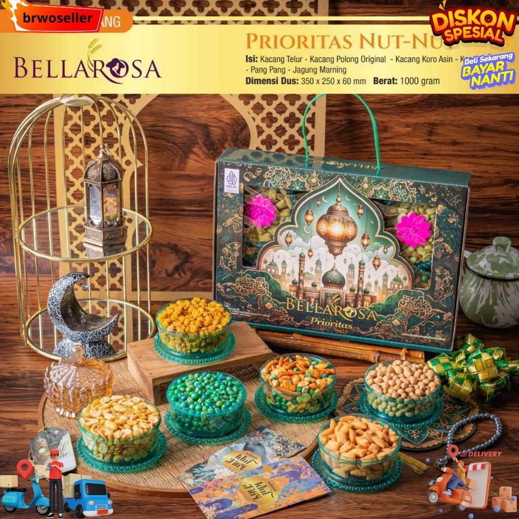 

Paket Kue Lebaran Bellarosa Paket Platinum ( Berat 1Kilo ) / Paket Kue Kering D Termurah