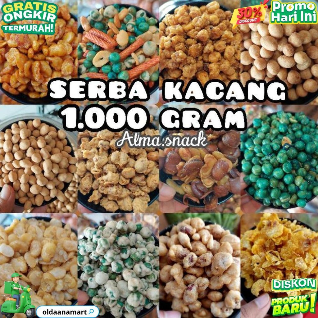 

[Promo] Serba Kacang 1Kg / Snack Kiloan Murah / Alma.Snack D Promo 3.3