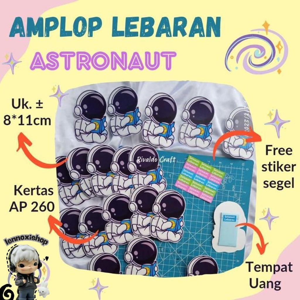 

(12Pcs) Amplop Lebaran Karakter Astronot Murah