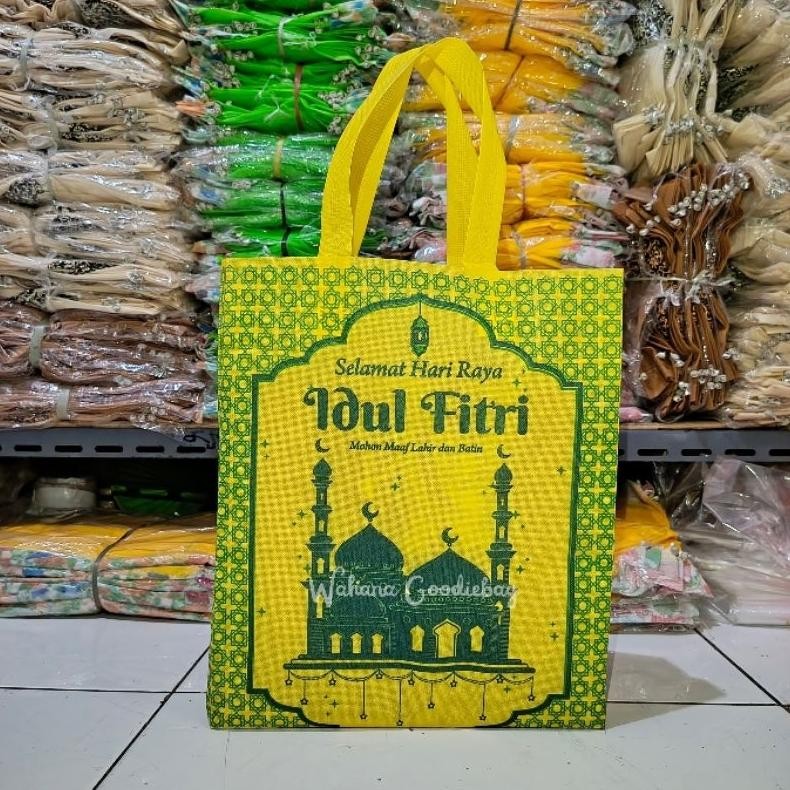 

aw-96 (LUSINAN) Goodie Bag Lebaran 30x40x8 Tas Spundbond Idul Fitri 2025 Premium