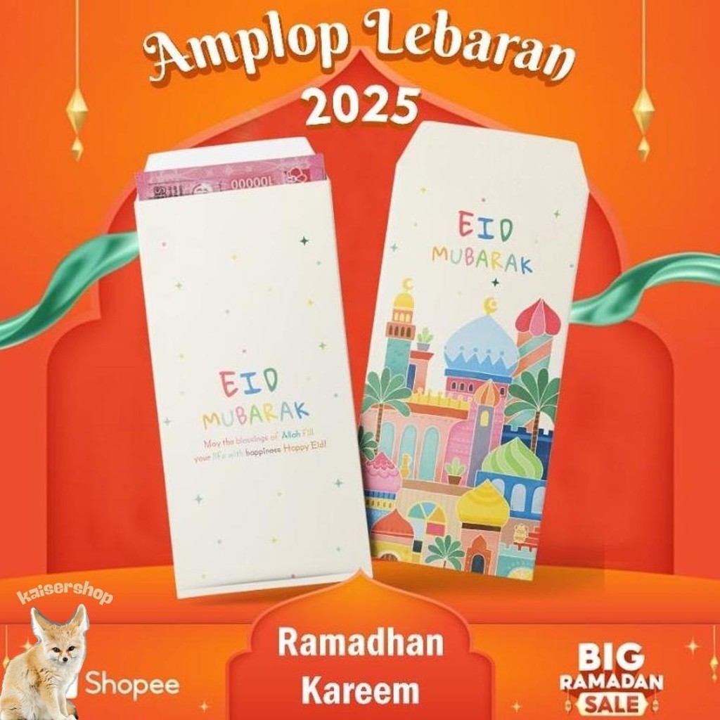 

20 Pcs Amplop Thr Lebaran Panjang/Amplop Lebaran Hari Raya Idul Fitri Aesthetic/Angpao Panjang Murah 2025 Kilat