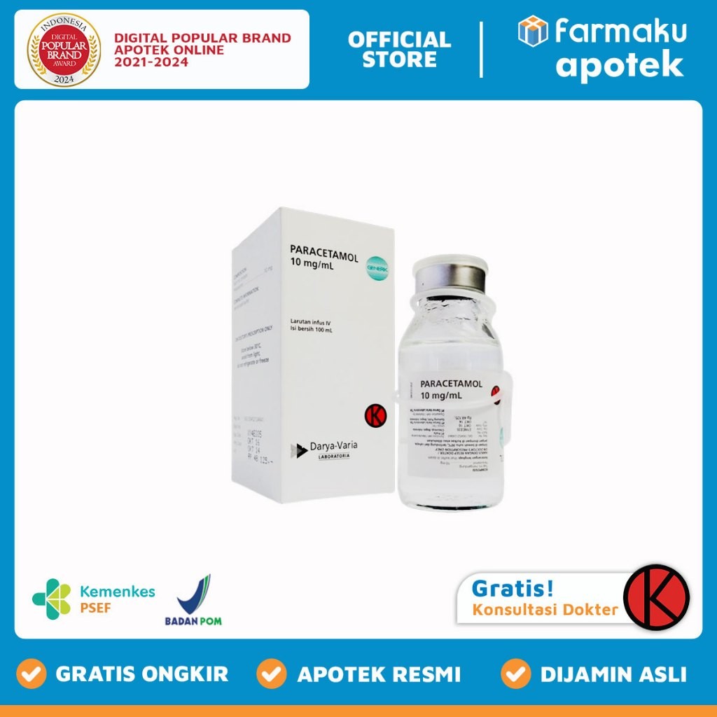 Paracetamol 10 mg/ml Infus 100 ml Darya - ASB