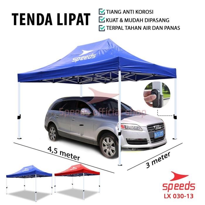 SPEEDS Tenda Jualan Tenda Lipat 3 x 4,5 M Tenda Bazzar Pameran Tenda Camping Outdoor Otomatis Rangka