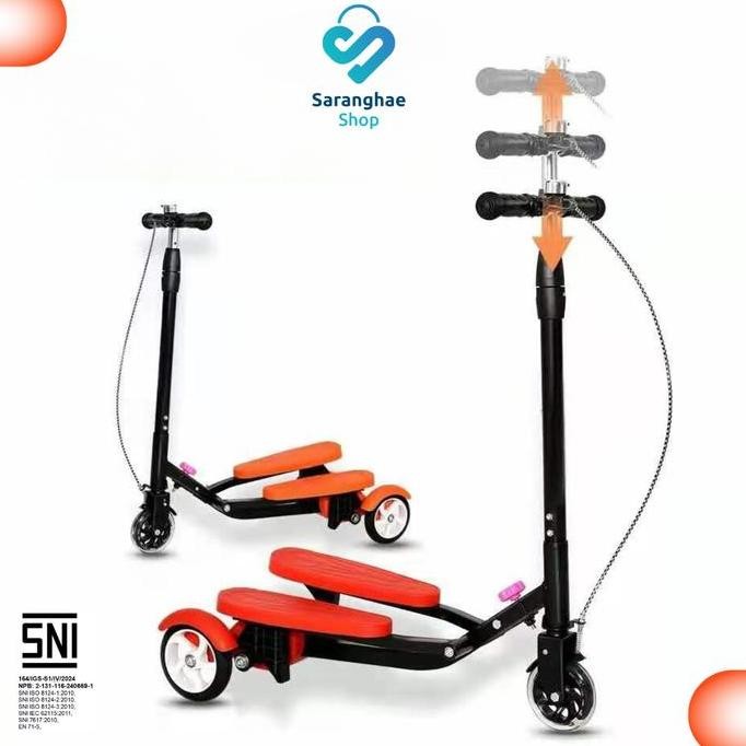 Sale Sni [Cod] Shs Skuter Dual Pedal / Skuter Genjot Wings / Scooter Otoped