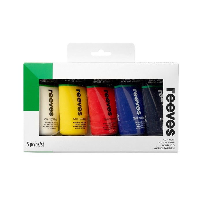 

REEVES Artist Acrylic Colour Tube Set 5 x 75ml