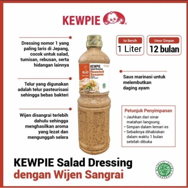 

KEWPIE SALAD DRESSING ROASTED SESAME / WIJEN SANGRAI 1 LITER KODE 976