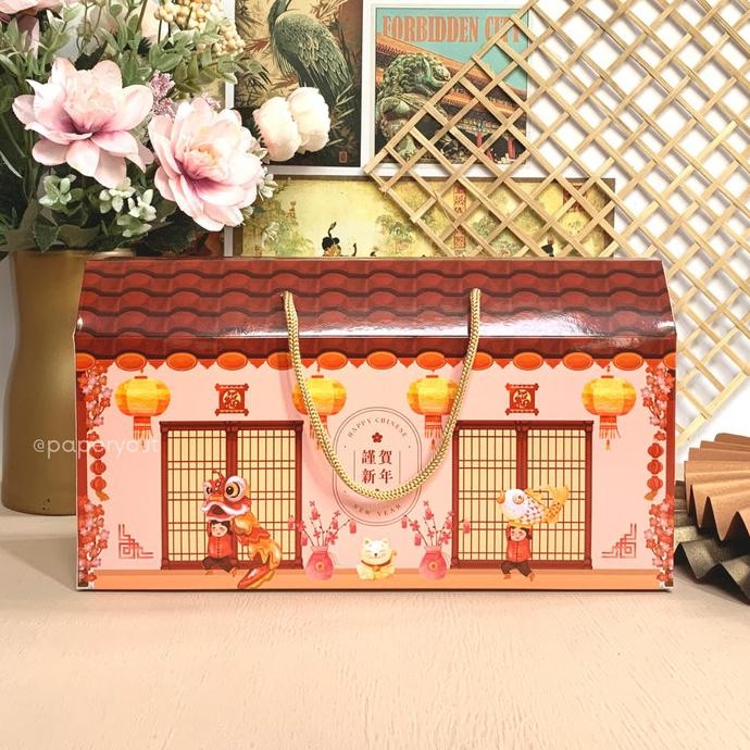 ] Box Dus Packaging Toples Kue Bolu Cookies - 3 Jar Imlek