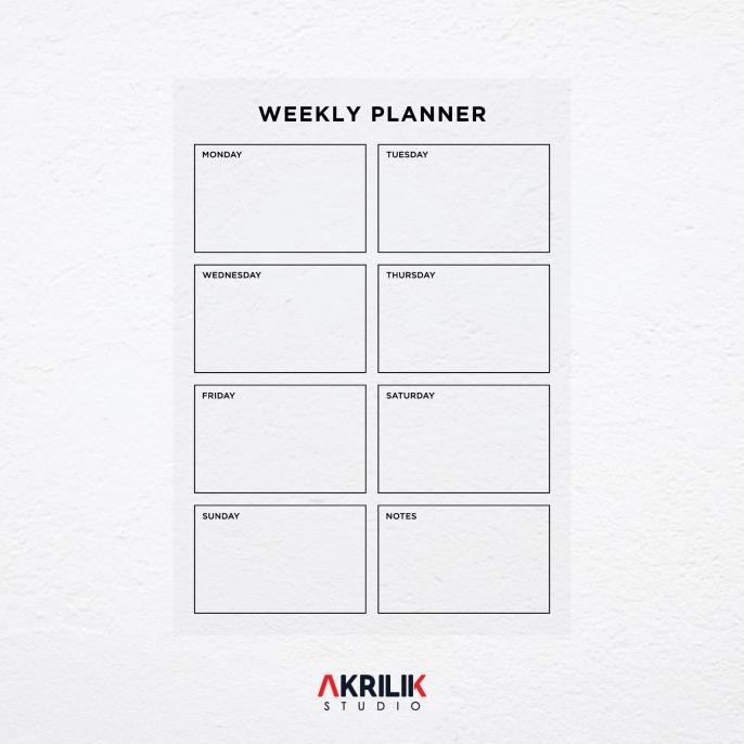 

WEEKLY PLANNER AKRILIK WALL SCHEDULE AGENDA JADWAL MINGGUAN MODERN