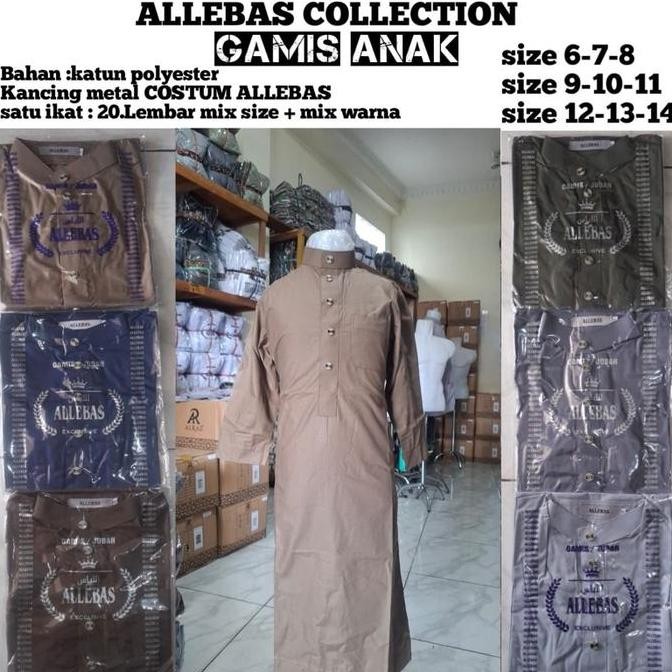 ALLEBAS GAMIS ANAK 6-14tahun Katun