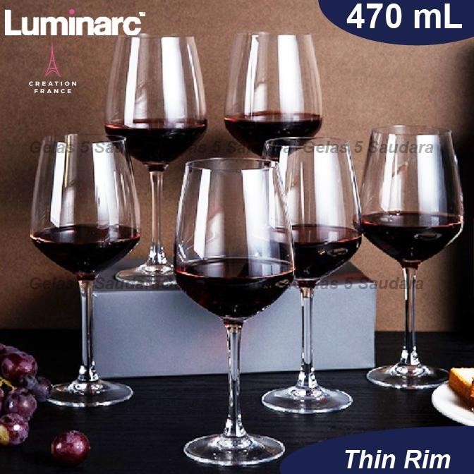 BEBAS ONGKIR - 1 SET 6 PCS LUMINARC WINE GLASS/SURLOIRE GLASS/GELAS WINE/GELAS KACA