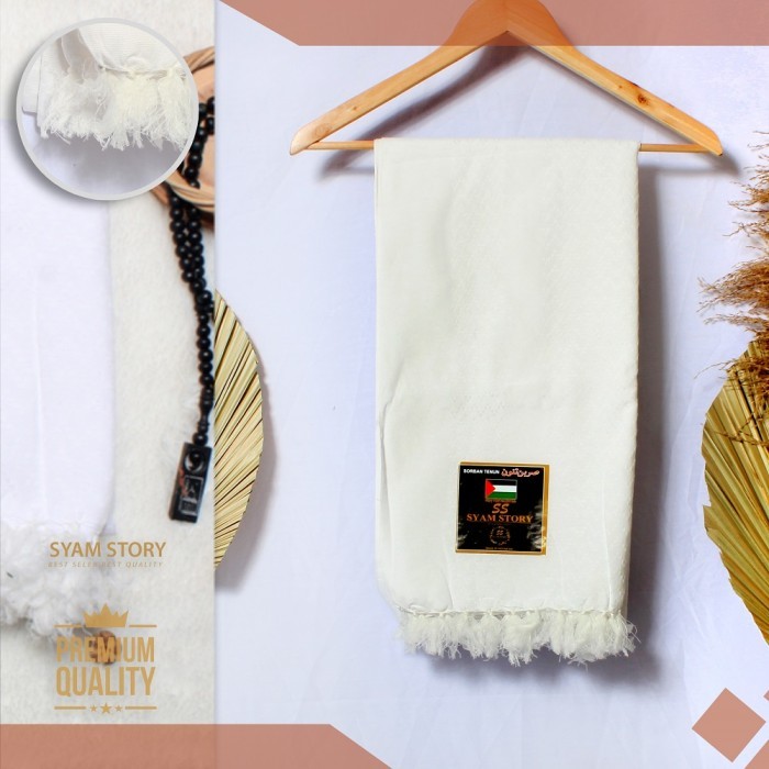 Sorban Sorban Arab Kuncir Sorban Tactical Shemagh - 'Putih Polos motif halus arab