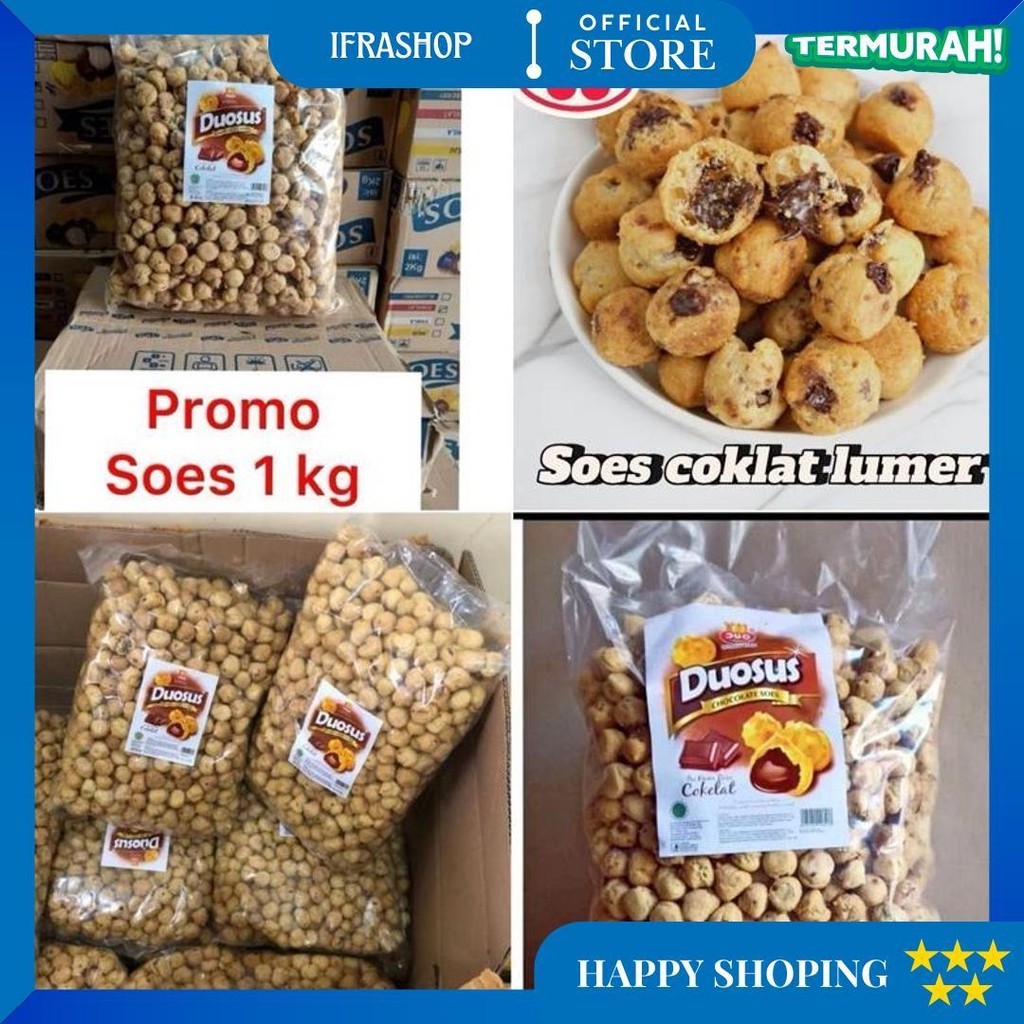

Duo Soes Coklat Merek Duosos 1 Kg/ Kue Soes Coklat Kering D Best Seller