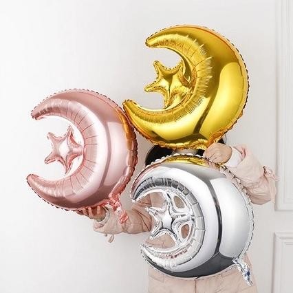 ;&;&;&;&] BALON FOIL BULAN BINTANG RAMADHAN/Balon Bulan Sabit Bintang Idul Fitri
