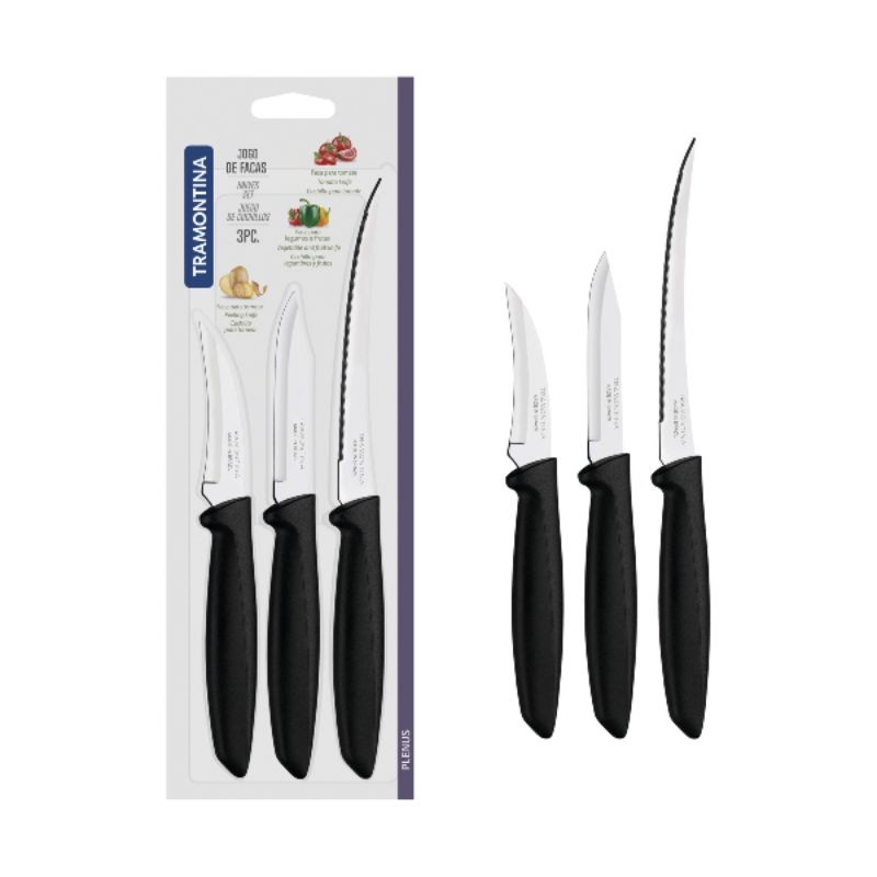 Pisau Set Tramontina Plenus Knife Set 3pcs 23498012