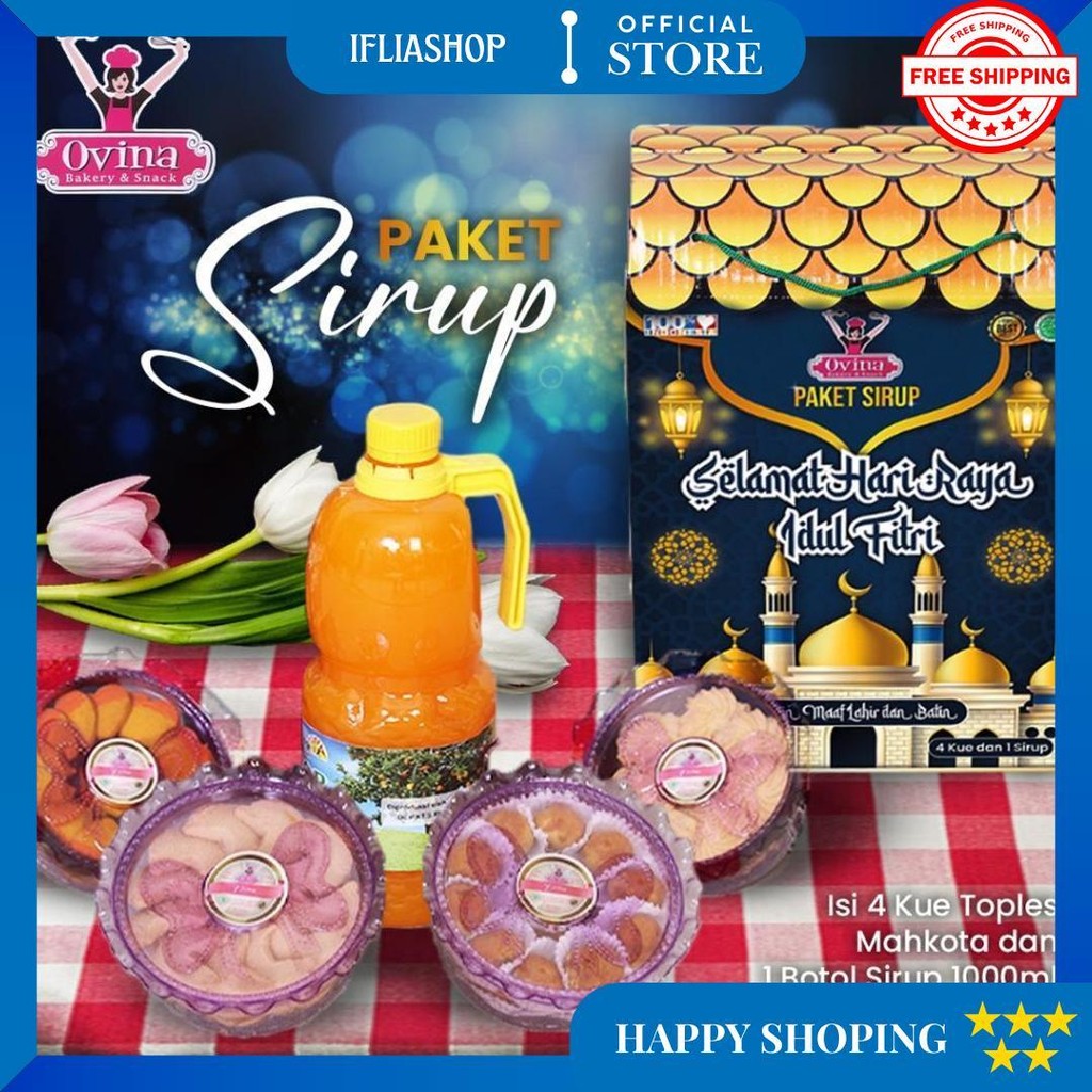

Apazada - Kue Kering Lebaran Monaco Squash Halal / Hampers Kue Lebaran Paket 4 Toples Set 1 Sirup Murah Enak Terbaru D Gratis Ongkir