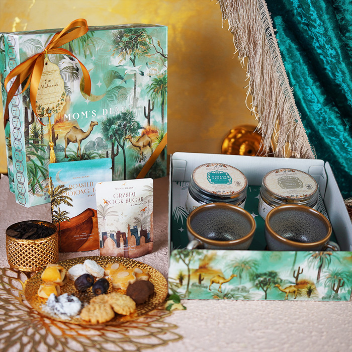 

New! Hampers Lebaran Idul Fitri - Porselen Keramik Set - Kue Kering - Turquoise Paket A Lebaran