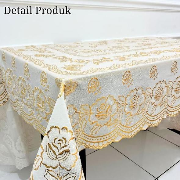 Taplak Meja Makan Besar Uk 150x228cm Taplak Meja Ruang Tamu Perlak Meja Bahan PVC Tebal Peremium D-P