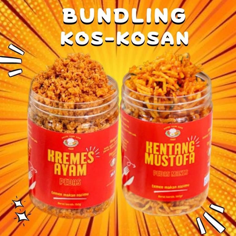 

PAKET ANAK KOSAN Kremes Ayam Pedas 180gr / Kentang Mustofa Pedas Manis 180gr Putri Sami Asih Food