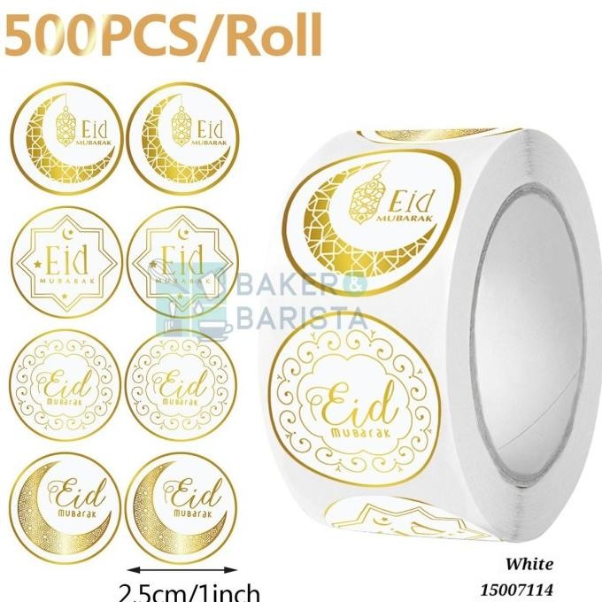 

Produk Unggulan] Sticker Roll Lebaran isi 500 stickers eid mubarak stiker label hiasan hamper