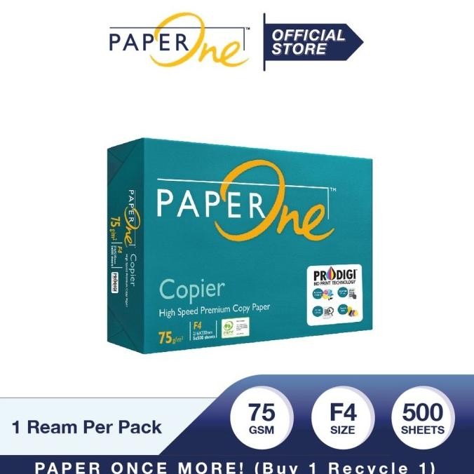 

PaperOne Kertas F4 75gr Copier 1 Rim (500 lembar) Kertas HVS