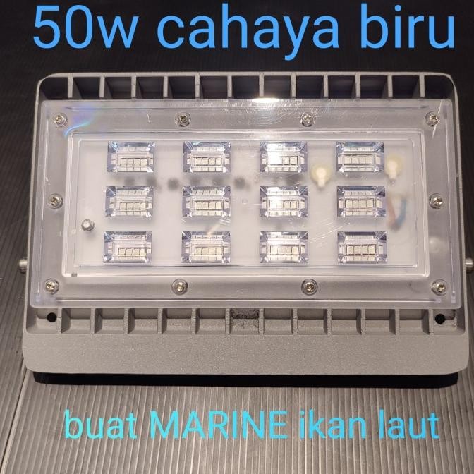 led tembak sorot 50w biru blue marine tank ikan laut free pensil alis