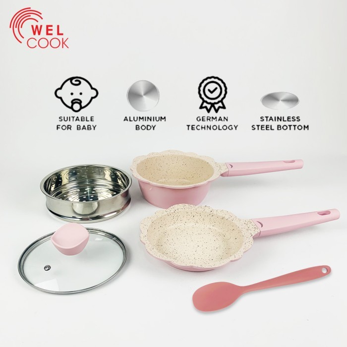 Welcook Peralatan Panci Bayi Baby Cookware-Pink