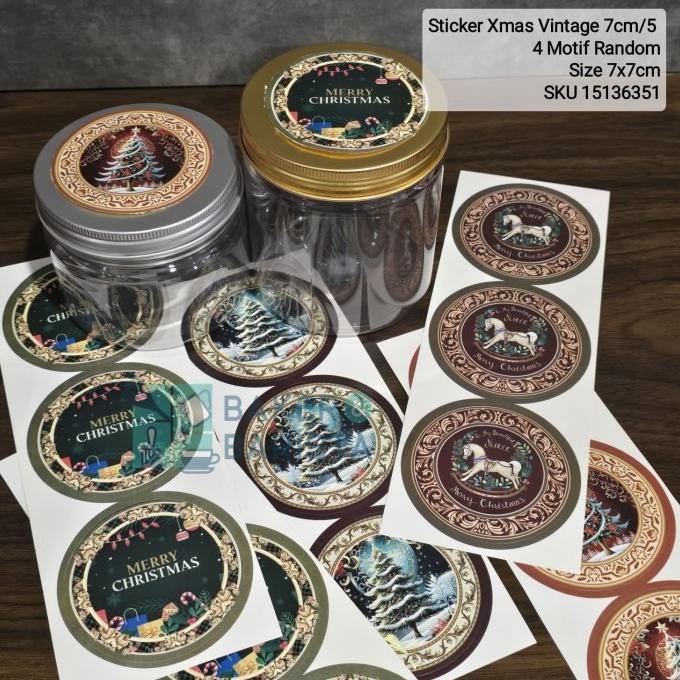 

Kualitas terbaik] Sticker Xmas Vintage 7cm/5 Motif Random / Sticker Perekat Toples dus Motif cantik lucu