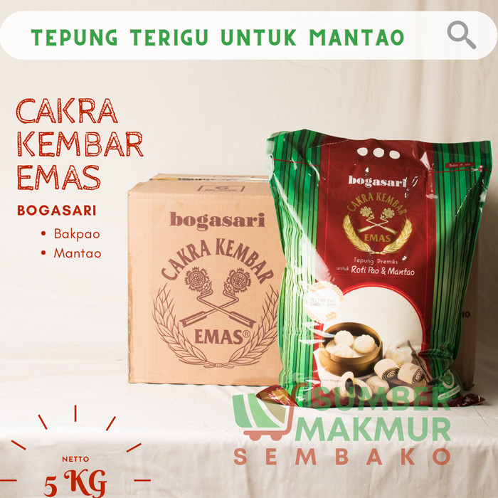 

TEPUNG TERIGU CAKRA KEMBAR EMAS PREMIUM ROTI PAO MANTAO DUS
