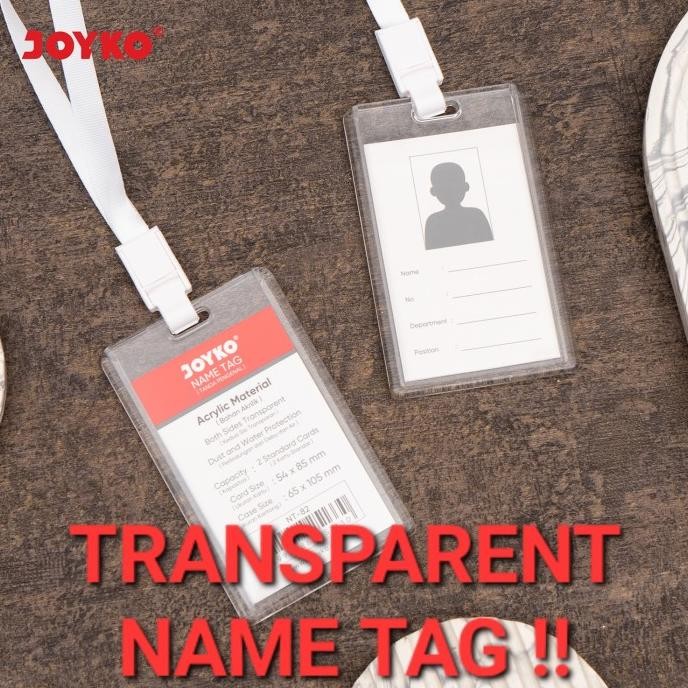 

Joyko ID Card Holder Name Tag TRANSPARENT / Tanda Pengenal Nama Clear