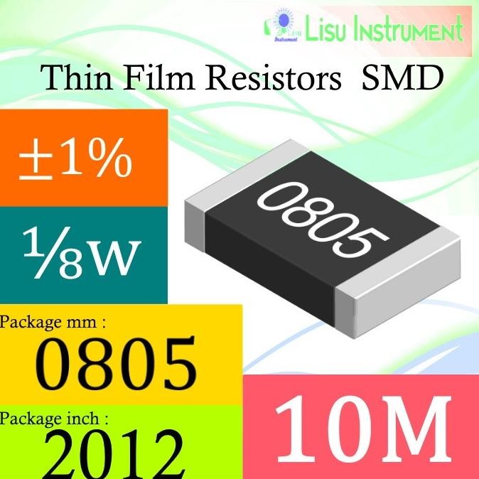 Diskon (10) 10M 0805 1% Thick Film Resistors SMD Chip Resistor 1005 10M lisu992 Ayo Order
